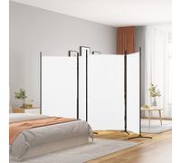 ANNLERA Cloison de Séparation 4 Panneaux Blanc 346x180 cm Tissu Separation de Piece Room Divider Paravent Pliable Séparateur Interieur