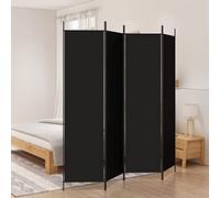 ANNLERA Cloison de Séparation 4 Panneaux Noir 200x200 cm Tissu Room Divider Separateur de Pieces Paravent Interieur Paravent Séparateur Cloison de Separation Meuble Separation de Piece