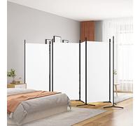 ANNLERA Cloison de Séparation 6 Panneaux 520x180 cm Tissu Paravent Intérieur Pliable Séparateur de Pièces Room Divider Blanc