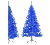 Annlera Demi-sapin de Noël artificiel avec pointes en PVC - Design semi-circulaire pour créer une atmosphère de Noël unique - Peut être réutilisé - Bleu - 180 cm de hauteur