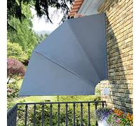 Annlera Éventail de balcon pliable - Gris - 210 x 210 cm - Brise-vue latéral - Store latéral - Store extérieur pour balcon et terrasse - Ombrage et protection de la vie privée