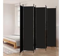 ANNLERA Noir 300x220 cm Cloison de Séparation Tissu Cloison de Separation Paravent Interieur Meuble Separation de Piece Room Divider Separateur de Pieces Paravent Séparateur 6 Panneaux