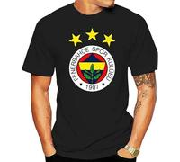 ANNLIN Men's Fenerbahce T Shirts Cotton Tshirt Men Fashion t-Shirt Black Black M