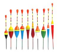 Annlpoy 10 Pièces Flotteur Peche en Bois Léger pour Truite, Flotteurs de 1g et 3g, Bouchons de Pêche Durables, Kit Complet avec Couleurs Vives pour Tous Types de Pêche