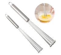 Annlpoy 2pcs petit fouet cuisine portable fouet à bille en acier inoxydable professionnel, pour Mélanger, Battre, Fouetter et Agiter - Design Ergonomique avec Griffes Semi-Rigides, Tailles de 12 et 10