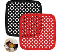 Annlpoy 2pcs tapis silicone air fryer pour friteuse à air réutilisables nettoyer antiadhésif pour friteuse à air comprimé,7,5 Pouces, pour Friteuses à Air, Cuiseurs à Vapeur et Moules à Gâteaux