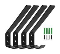 Annlpoy 4pcs crochet porte manteau patere murale individuel pour panneau acoustique coat hooks,Double Crochet pour Panneaux Acoustiques Muraux, Patère Métallique Robuste avec Fixation à Vis