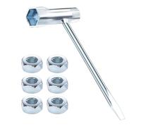 Annlpoy Clé à Tronçonneuse Compatible avec 6 Noix pour Stihl 017, 018, MS170, MS180, 019, 020, 021, 023, MS230, MS250 et Plus, Inclut 6 Écrous - Outil de Réparation et Entretien