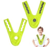 Annlpoy Pack de 2 Gilets de Sécurité Réfléchissants pour Enfants, Haute Visibilité, Bande Élastique Anti-Glissement, Unisexe, pour École, Cyclisme, Activités Extérieures - Gilet Jaune