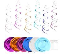 Annlpoy Spirale Décorations de Tourbillon Guirlande à Spirales Décorations, Guirlandes Spirales Suspensions au Plafond pour Mariages, Anniversaires, Noël, 65cm de Long, 6 Couleurs (au Hasard)