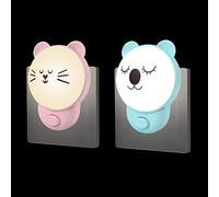 Annmore Veilleuse Enfant Prise avec Interrupteur, Koala et Chat, Lot de 2 | Température de couleur réglable, Lampe Chevet, Chambre Bébé, Naissance Allaitement
