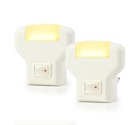 Annmore Veilleuse LED Prise Secteur avec Interrupteur, Lot de 2, Lumière Blanc Chaud, pour Bébé Enfant Couloir