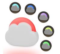 Annmore Veilleuse Nuage LED - avec 6 Couleurs Changeantes et Minuterie, Lampe de Nuit Portable Rechargeable, Cadeau Fille Naissance Bébé Maternité (Blanc)