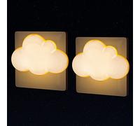 Annmore Veilleuse Nuage Prise Électrique [Lot de 2] Lampe Nomade Enfant de Nuit avec Capteur Crépusculaire, Petite LED Applique pour Chambre de Bébé, Lampe Mural Couloir, Escalier Éclairage