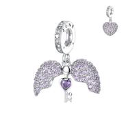 Annmors Abalorio Charm 925 Perles Argent Sterling pour Breloque Compatible Européen Bracelets Collier June-Pearl Alexandrite Perles Oxyde Zirconium Noël Saint Valentin Cadeau Fête Mères Femmes Filles