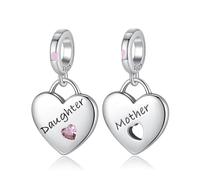 Annmors Abalorio Charm 925 Perles En Argent Sterling pour Breloque Compatible Bracelets Collier Love Mother Daughter Perles Oxyde Zirconium Noël Saint Valentin Cadeau Fête des Mères Femmes Filles