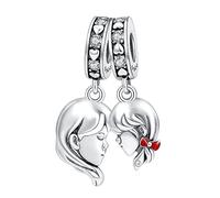 Annmors Abalorio Charm 925 Perles En Argent Sterling pour Breloque Compatible Européen Bracelets Collier Girl Avatar Perles Oxyde Zirconium Noël Saint Valentin Cadeau Fête des Mères Femmes Filles