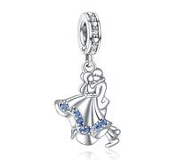 Annmors Abalorio Charm 925 Perles En Argent Sterling pour Breloque Compatible Européen Bracelets Collier Happy Wedding Love Perles Oxyde Zirconium Noël Saint Valentin Cadeau Fête Mères Femmes Filles