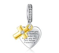 Annmors Bible citations croix pendentif s925 Sterling Silver Lady bracelet collier pendentif