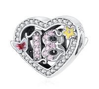Annmors Charm 925 Perles En Argent Sterling 18 Years Love Birthday pouravec Zircone,Breloque Compatible pour Européen Bracelets Collier,fête mères Anniversaire Cadeau Bijoux de Noël pour les Filles