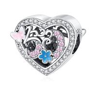 Annmors Charm 925 Perles En Argent Sterling 50 Years Love Birthday pouravec Zircone,Breloque Compatible pour Européen Bracelets Collier,fête mères Anniversaire Cadeau Bijoux de Noël pour les Filles