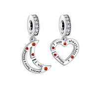 Annmors Charm 925 Perles En Argent Sterling Best Friend Back pouravec Zircone,Breloque Compatible pour Européen Bracelets Collier,fête des mères Anniversaire Cadeau de Bijoux de Noël pour les Filles