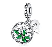 Annmors Charm 925 Perles En Argent Sterling Fammily Tree pouravec Zircone,Breloque Compatible pour Européen Bracelets & Collier,fête des mères Anniversaire Cadeau de Bijoux de Noël pour les Filles