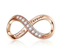Annmors Charme Rosegold Infinite love Argent Sterling 925 Femmes Perles Charm Pendentif Breloque avec 5A Zircone Compatible Européen Bracelets Collier,Gift for Family/Lover/Friend