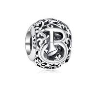 Annmors Charms et Breloques Femme Lettre B en Argent 925 pour Bracelet