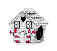 Annmors Christmas Charm Gingerbread House Charm for Woman-925 Sterling Silver Dangle Pendant Bead,Girl Jewelry Beads Gifts for Women Bracelet&Necklace