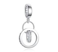 Annmors Circles Dangle Charm Argent Sterling 925 Femmes Perles Charm Pendentif Breloque avec 5A Zircone Compatible pour Européen Bracelets Collier,Christmas Gifts for Family/Lover/Friends