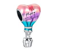 Annmors Hot Air Balloon Dangle Charm in 925 Sterling Silver Happy Birthday Dangle Charms for Women Bracelet Necklace,Christmas Halloween Valentine's Day Happy Birthday Mother's Day Jewelry Gifts