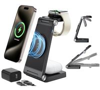 ANNNWZZD Chargeur Induction Iphone, Station de Charge Apple pour Chargeur Magsafe Compatible avec iPhone/Watch/AirPods