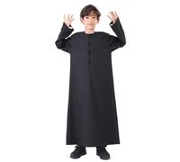 Anno 2205 Thobe, thobe musulmane, caftan à manches longues, robe à col rond, costume national, ensemble de robes brodées à manches longues pour adolescents, t-shirts et dictons pour garçons #F324