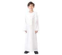 Anno 2205 Thobe, thobe musulmane, caftan à manches longues, robe à col rond, costume national, ensemble de robes brodées à manches longues pour adolescents, t-shirts et dictons pour garçons #319