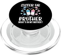 Annonce de bébé « Sister Or Brother What's in My Mother » PopSockets PopGrip pour MagSafe