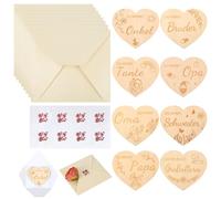 Annonce de grossesse avec 8 cœurs en bois, vous serez grand-mère / tu seras papa / tante / grand-père / oncle / frère / sœur / votre devenir grands-parents - Enveloppes surprise pour annonce de