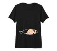 Annonce de Grossesse Bébé révèle Un bébé garçon Qui Regarde T-Shirt Haut de Gamme