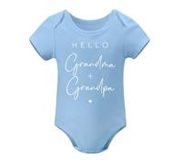 Annonce de grossesse Hello Grandma Grandpa Body Grandma Grandpa Annonce de bébé Newb, Style bleu ciel, 18 mois