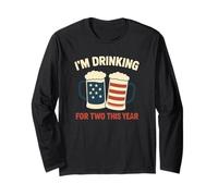 Annonce de grossesse I'm Drinking For Two Dad 4th Of July Manche Longue