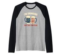Annonce de grossesse I'm Drinking For Two Dad 4th Of July Manche Raglan
