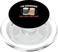 Annonce de grossesse I'm Drinking For Two Dad 4th Of July PopSockets PopGrip pour MagSafe