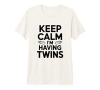 Annonce de Grossesse Keep Calm I'm Having Twins T-Shirt Haut de Gamme