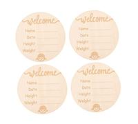 Annonce de Naissance de Bébé en Bois Beige 4 Pièces | Bavure, Adapté aux Garçon et Filles, pour Photographier L’évolution de Bébé, Accessoire Photo de Naissance