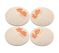 Annonce de Naissance Ronde en Bois pour -né, 4 Pièces | Décor Orange, Souvenir Solide, pour Nursery et Photo Props, Style Simple, Élégant et Chaleureux