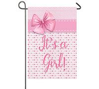 Annonce De Naissance Roses Pour Une Baby Shower : C'Est Une Fille Drapeau De Jardin 30X45Cm Drapeaux Durable Double Face Drapeau De Cour Pour Plage Extérieure Porte