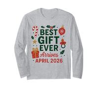 Annonce de Noël de bébé Avril 2026 révélation de Grossesse Manche Longue
