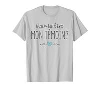 Annonce Demande De Témoin Veux-tu Être Mon Témoin De Mariage T-Shirt, Homme, Argent, XL