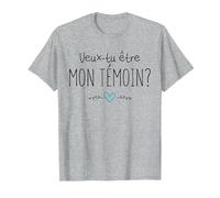 Annonce Demande De Témoin Veux-tu Être Mon Témoin De Mariage T-Shirt, Homme, Gris Chiné, L
