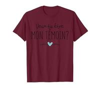Annonce Demande De Témoin Veux-tu Être Mon Témoin De Mariage T-Shirt, Homme, Marron, XXL